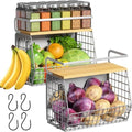 Magnetic Shelf for Fridge with Wood Lid, Fruit Potato and Onion