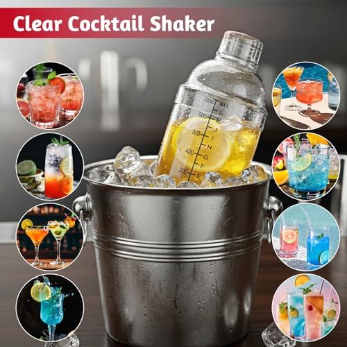 8 Pack Cocktail Shaker Set, 6 Pcs 24 oz Drink Shaker 2 Pcs