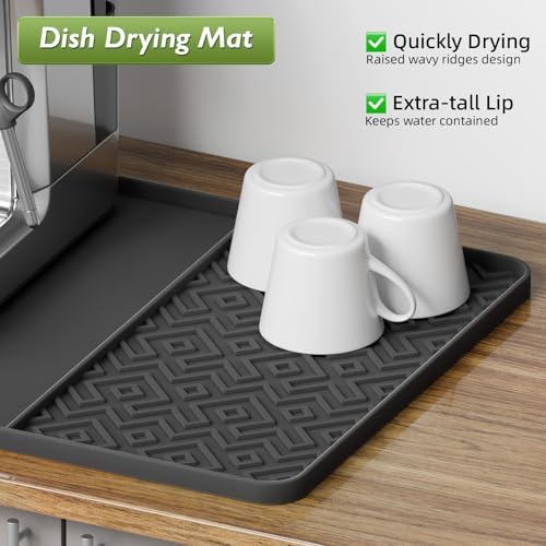 Silicone Coffee Mat with Raised Edges 24" x 16" – Waterproof