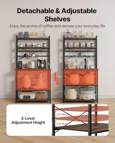 VEVOR 31.5-Inch Bakers Rack with 12 S-Shaped Hooks