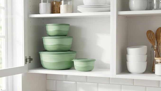 Pera Mixing Bowls with Lids Set, 8 Piece, BPA Free Nesting Kitchen Bowl Set - Image 9