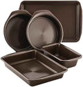 Circulon Nonstick Bakeware Set with Nonstick Cookie Sheet, Bread Pan, Bakings Pan and Cake Pans - 5 Piece, Chocolate Brown