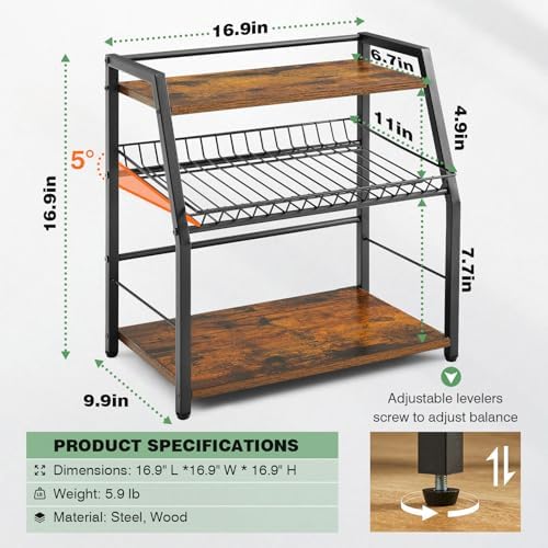 3-Tier Wooden Countertop Organizer