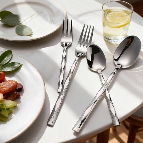 12-Piece Stainless Steel Spoon and Fork Set for Everyday Home Use