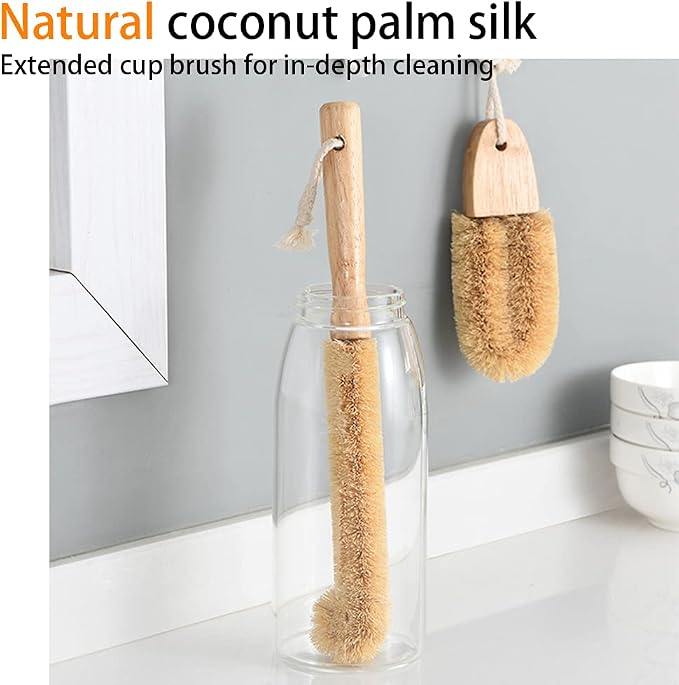 ECO Friendly Kitchen Cleaning Set, Wood & Bamboo Brushes - Image 2