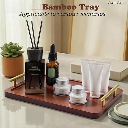 Small Wooden Tray for Ottoman, 12"x7.5"x1.75" Wood Trays with