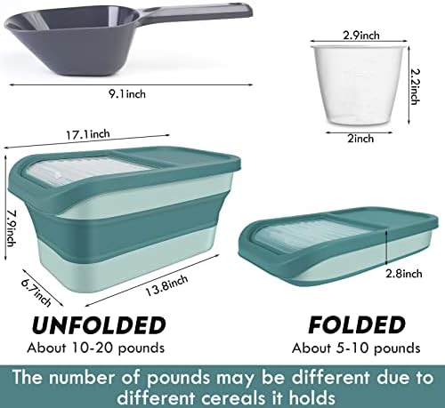 Pet Food Storage Containers, Collapsible Dog Food Container with