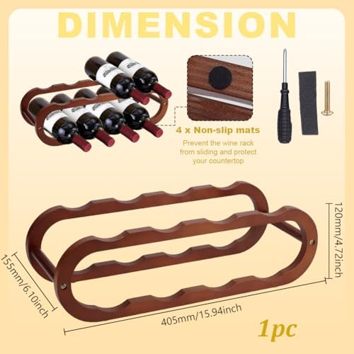 AHANDMAKER 2 Tier Wine Rack and Water Bottle Organizer 8 Bottles