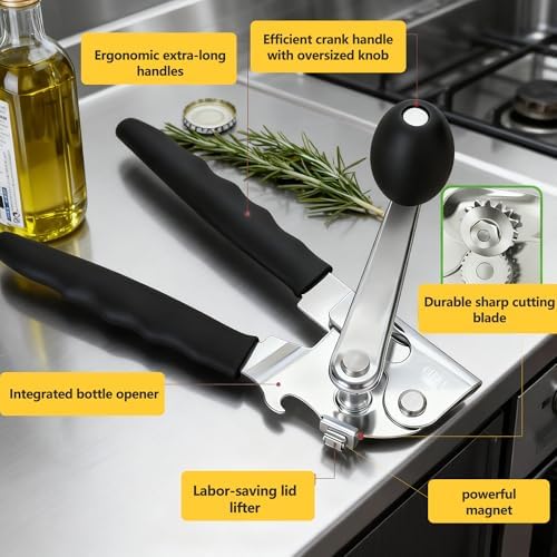 Commercial Can Opener Heavy Duty,Effortless Easy Turn Design for Large