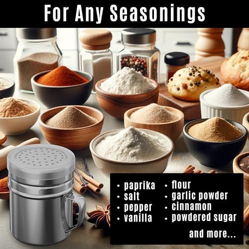 CUSINIUM 10oz Stainless Steel Salt Pepper Shakers, Pack of 4