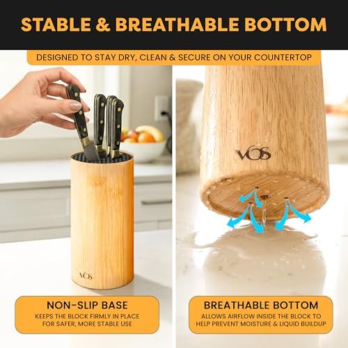 Vos Universal Bamboo Knife Block