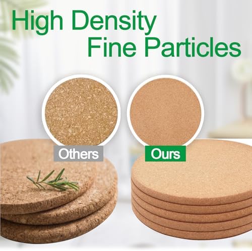 Cork Trivet, 4 Pack High Density Thick Cork Coasters Set for Hot