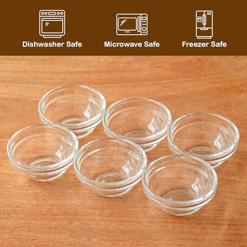 1.5 oz Clear Glass Bowl, Mini Prep Dish for Salt and Spices