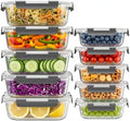 Dealusy 10 Sets Glass Food Storage Containers, Gray