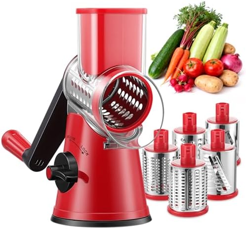 GDL 5-in-1 Rotary Cheese Grater and Vegetable Slicer