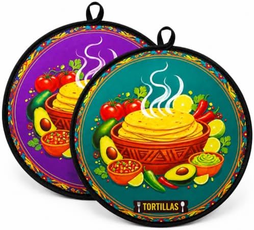 12-Inch Tortilla Warmer Pouch 2-Pack, Green + Purple