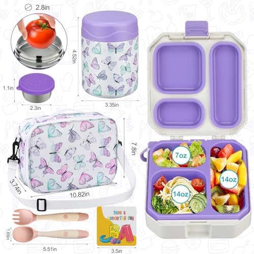 wiwens Bento Lunch Box for Kids with 12oz Soup Thermo Leak-Proof Lunch