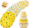 Mindsoft Reusable Bowl Covers, 10 Pcs, Yellow Honeycomb