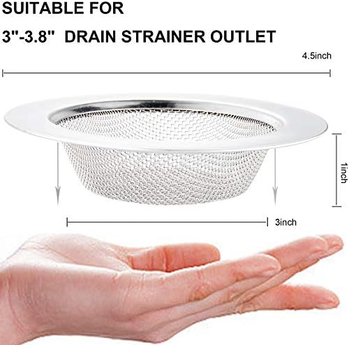 LASSHSWA 2 Pcs Kitchen Sink Strainer Stainless Steel, Mesh and