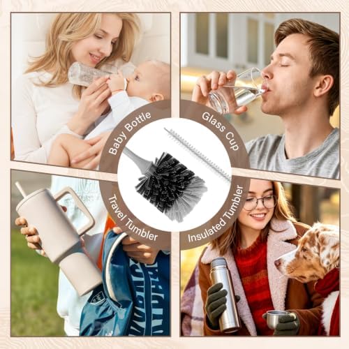 AONEZ 6 Pcs Bottle Brush Set, Straw Brush with Plastic Hanging Loop