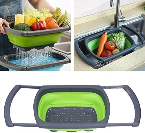 Collapsible Sink Colanders and Strainers, Expandable over the Sink
