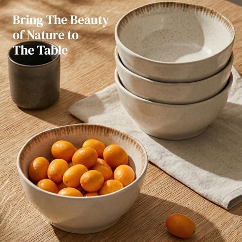 DOWAN 30 OZ Soup Bowls, Large Cereal & Salad Bowl Set of 4, Deep Bowl