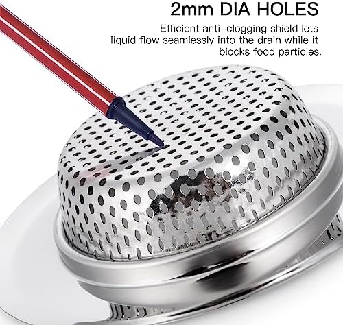 CORNERJOY 4 Pack Heavy Duty Stainless Steel Kitchen Sink Drain