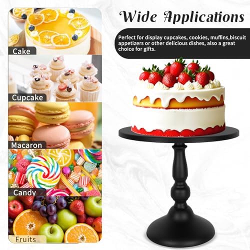 Fivenl 8 Pcs Cake Stand Black Metal Dessert Table Display Set, 3-Tier