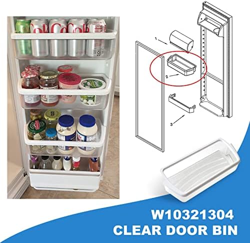 W10321304 Refrigerator Door Shelf Bin, Compatible with Whirlpool