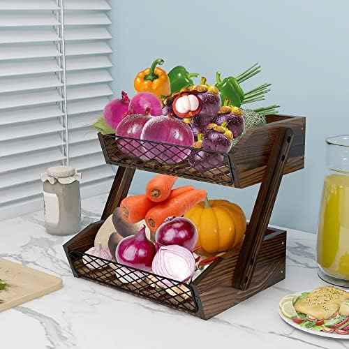 Dorhors Fruit Basket for Kitchen Counter Organizer,Fruit Bowl Stand Storage