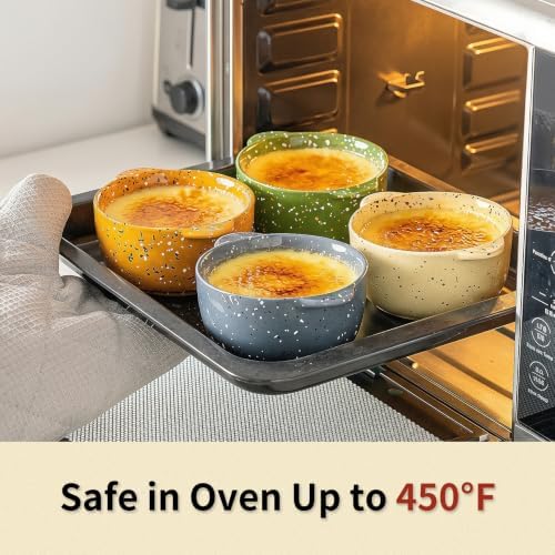 10 oz Ceramic Mini Cocotte Set of 4 for Oven (Assorted Colors)