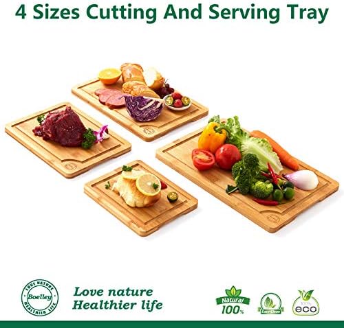 Wooden Cutting Boards for Kitchen-Bamboo Cutting Board Set