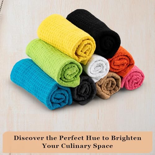 Dish Towels|Kitchen Dish Cloths Two-sided Waffle Terry|12x12 Inches