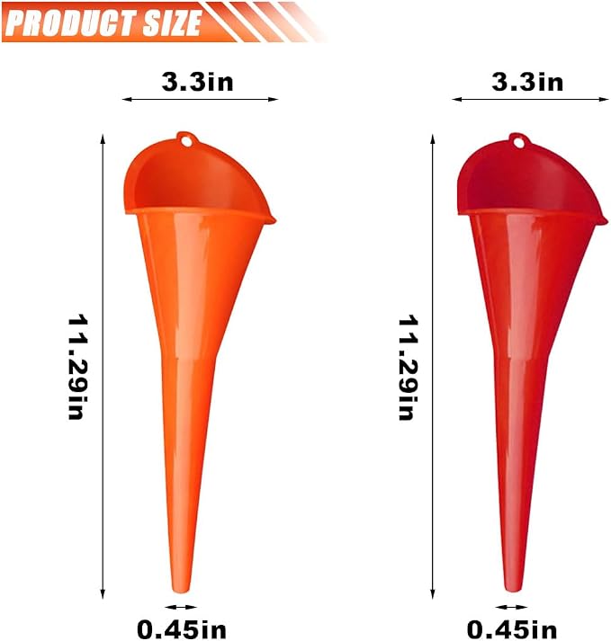 2PCS Long Neck Oil Funnels, Plastic Funnel - Image 2