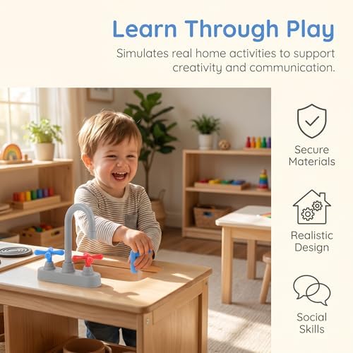 VOSAREA Portable Kitchen Faucet Toy for Pretend Play