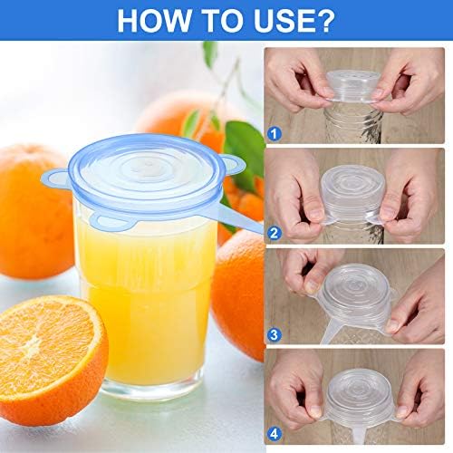 Patelai Silicone Stretch Can Lids, 24 Pcs