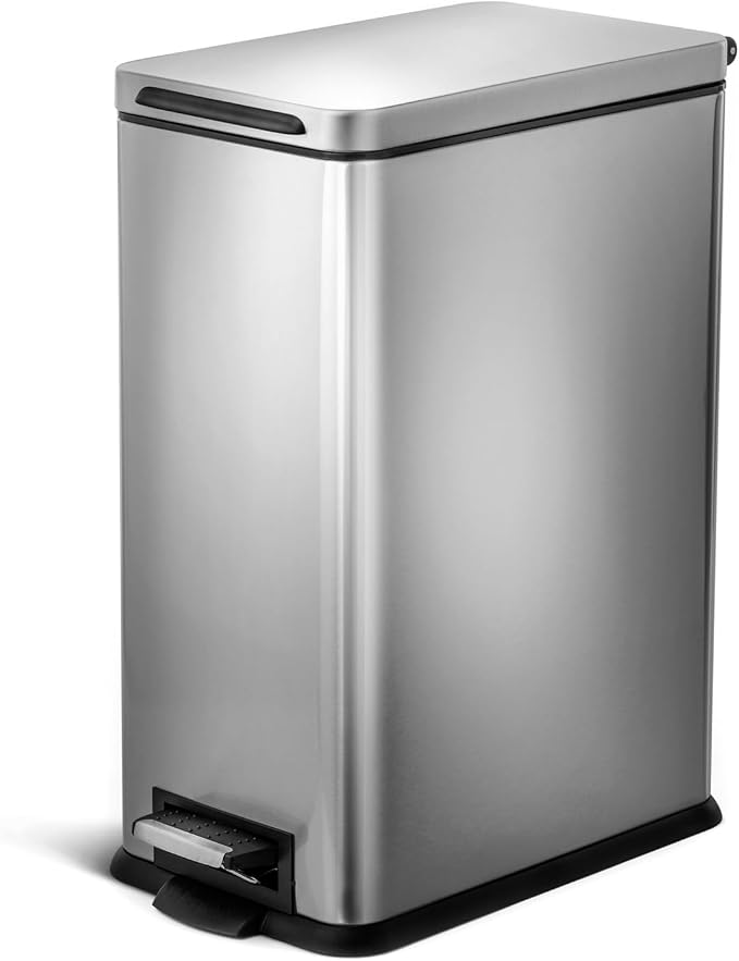 Home Zone Living 8 Gallon Slim Kitchen Trash Can by HomeZoneLiving