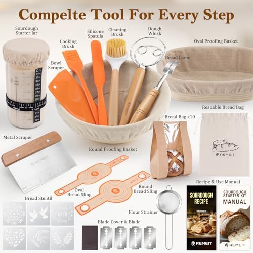 Sourdough Starter Kit, 9-Inch Round and 10-Inch Oval Baskets