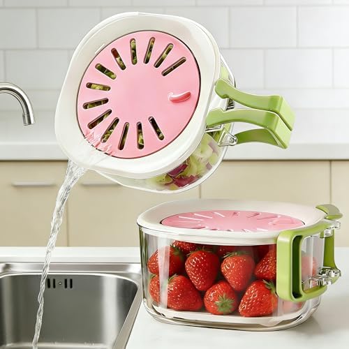 2-Pack Plastic Colander Strainer with Adjustable Vent Lid