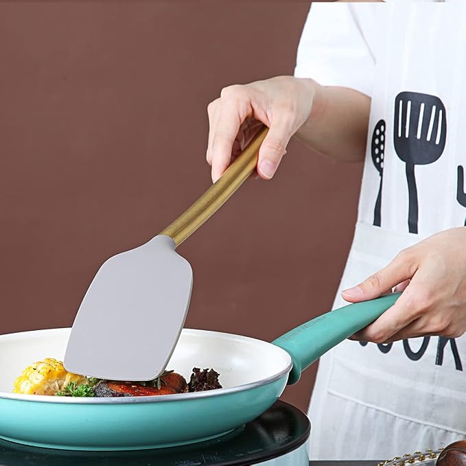 Berglander Non-stick Silicone Solid Turner, Titanium Gold Plating handle - Image 7