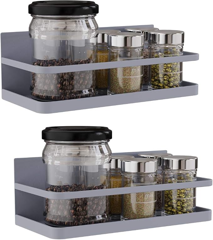 Magnetic Spice Rack Organizer Single Tier Refrigerator Spice Storage Shelf - Image 5