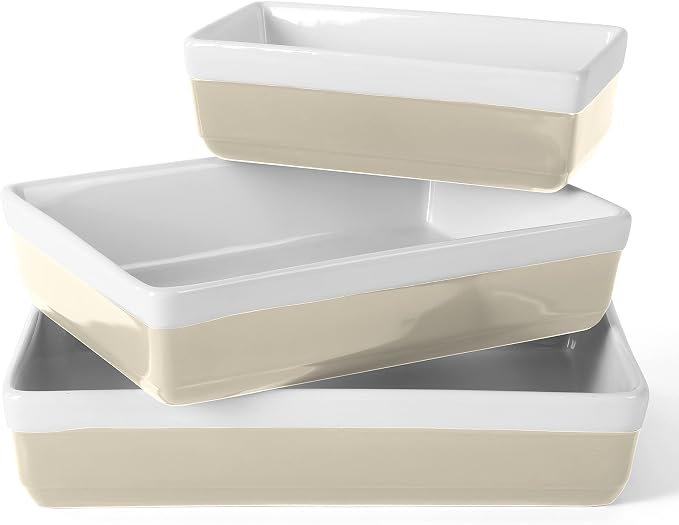 MARTHA STEWART 3-Piece Oven to Table Stoneware Bakeware Set – Baking Dish & by MarthaStewart