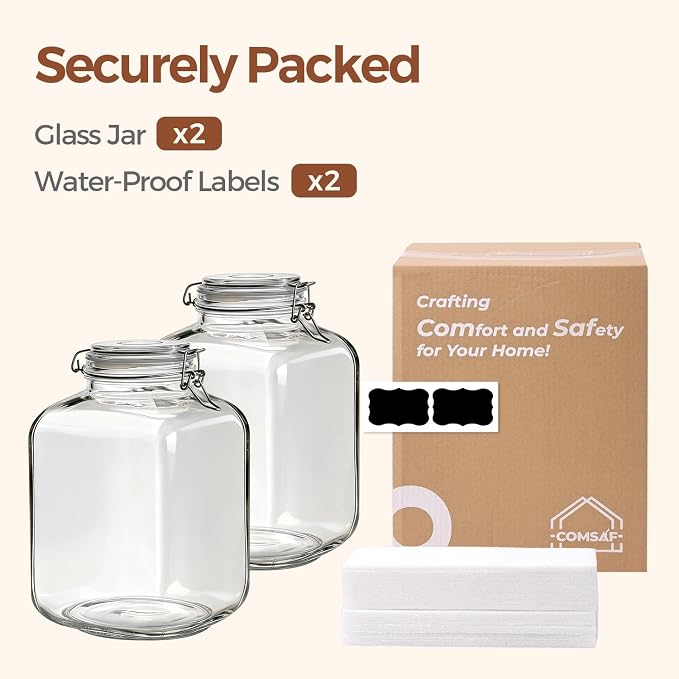 ComSaf 5L Square Glass Jars - Image 7