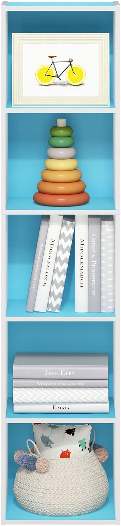 Furinno PASIR Book Shelf, 5-Tier Modern Bookshelf, Open Shelves Bookcase 9 x 12 - Image 6