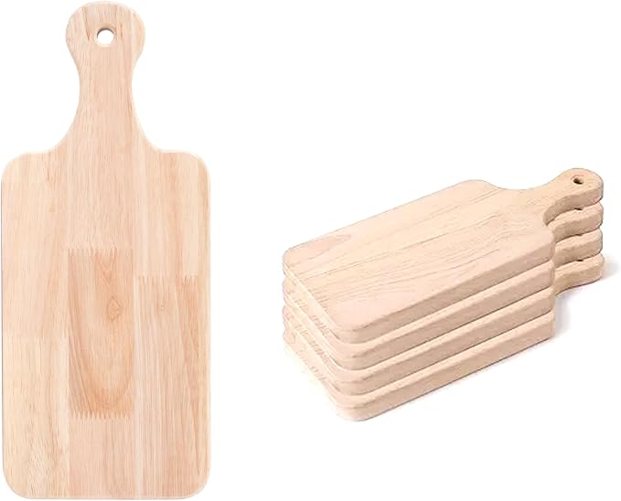 LZMS 4-Pack 13"x 5 1/2" Small Wood Serving Boards Set | Unfinished Wood Crafts by LZMS