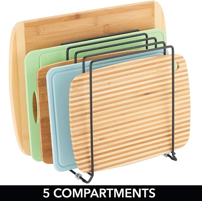 mDesign Pot Lid and Pan Rack — Metal Wire Rack - Image 3