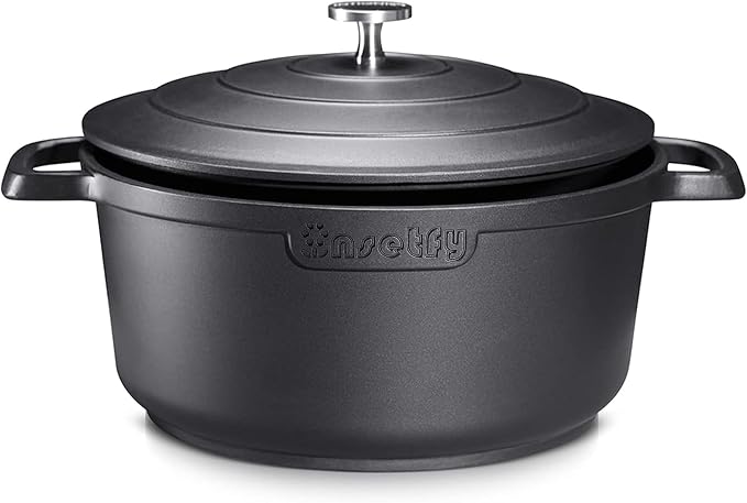 Nonstick Dutch Oven Pot with Lid-5 QT Cast Aluminum Oven Pot with Two Handles by INSETFY