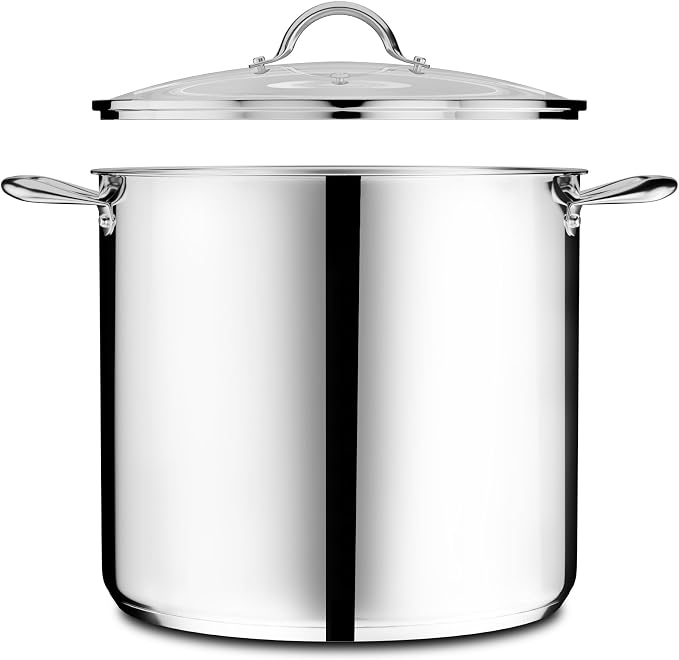 Stainless Steel Stockpot with Tempered Glass Lid 19 Quart, Durable 18/0 - Image 10