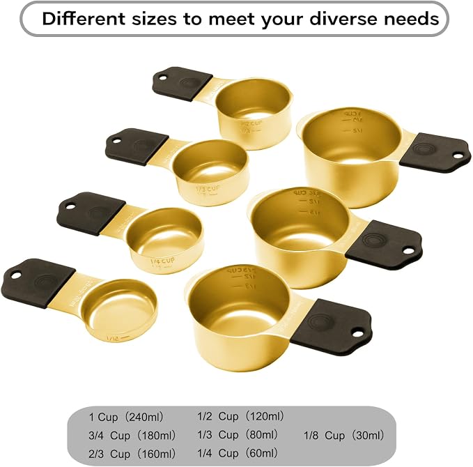 Magnetic Measuring Cups and Spoons Set, Including 7 Stainless Steel Nesting - Image 2