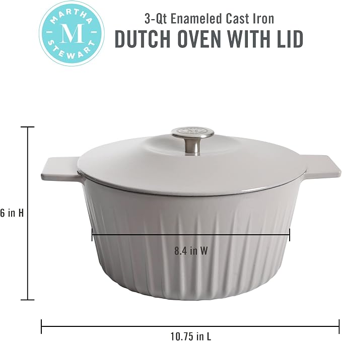 Martha Stewart Eastholm 3-Quart Enameled Cast Iron Dutch Oven - Image 2